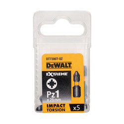 Бита DEWALT "EXTREME" IMPACT TORSION PZ1 25мм 5шт. (DT7386T-QZ) черный Бита DEWALT "EXTREME" IMPACT TORSION PZ1 25мм 5шт. (DT7386T-QZ) черный