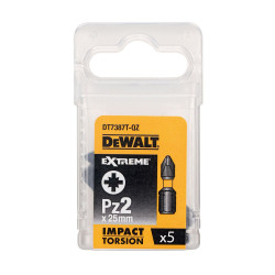 Бита DEWALT "EXTREME" IMPACT TORSION PZ2 25мм 5шт. (DT7387T-QZ) черный