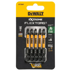 Бита DEWALT "EXTREME" IMPACT TORSION Т15 57мм 5шт. (DT7394-QZ) черный