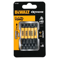 Бита DEWALT "EXTREME" IMPACT TORSION Т40 57мм 5шт. (DT7399T-QZ) черный