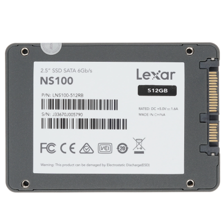 512 ГБ SSD диск Lexar NS100 (LNS100-512RB) черный
