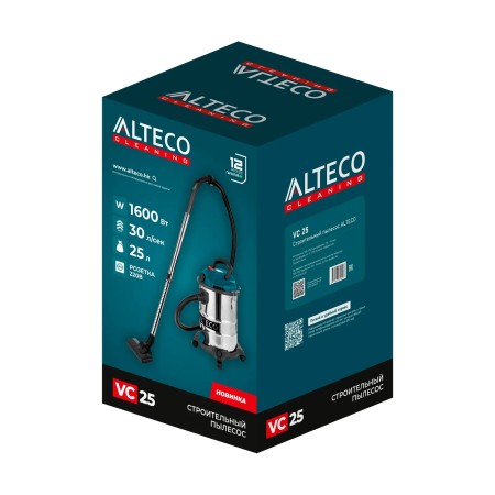 Строительный пылесос ALTECO VC 25 серебристый