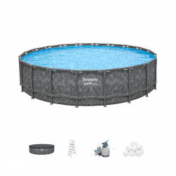 Бассейн каркасный Bestway "APX 365" 561JZ (671х132 см) темно-серый Бассейн каркасный Bestway "APX 365" 561JZ (671х132 см) темно-серый