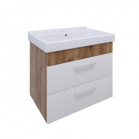 Тумба под раковину AVK Furniture A2 ТН 2Я 800 К (С РАКОВИНОЙ) Золотой, Молочный глянец