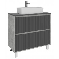 Тумба под раковину AVK Furniture A2 ТР 2Я 600 К (С РАКОВИНОЙ) графит древесный