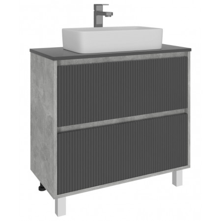 Тумба под раковину AVK Furniture A2 ТР 2Я 600 К (С РАКОВИНОЙ) графит древесный