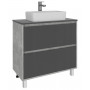 Тумба под раковину AVK Furniture A2 ТР 2Я 600 К (С РАКОВИНОЙ) графит древесный