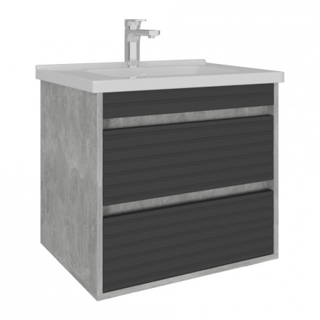 Тумба под раковину AVK Furniture A2 ТР 2Я 700 К (С РАКОВИНОЙ) графит древесный