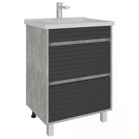 Тумба под раковину AVK3 A3 ТР 2Я 600 К (С РАКОВИНОЙ) Ателье Светлое