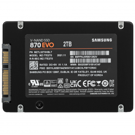 2 ТБ SSD диск Samsung 870 EVO (MZ-77E2T0B/EU) черный