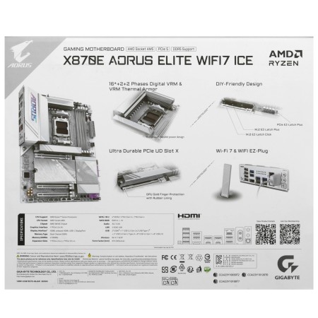 Материнская плата GIGABYTE X870E AORUS ELITE WIFI7 ICE белый