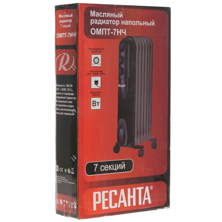 Масляный обогреватель Ресанта ОМПТ-7НЧ черный