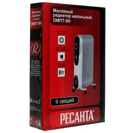 Масляный обогреватель Ресанта ОМПТ-9Н белый