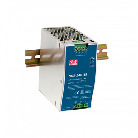 Блок питания Mean Well NDR-240-48 серебристый