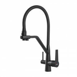 Смеситель для кухни с подключением фильтра Faop A4397-7 черный