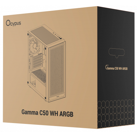 Корпус Ocypus Gamma C50 WH ARGB (Gamma-C50-WHG400XX-GL) белый