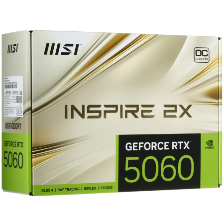 Видеокарта MSI GeForce RTX 5060 INSPIRE 2X OC (RTX 5060 8G INSPIRE 2X OC) 8 Гб золотистый