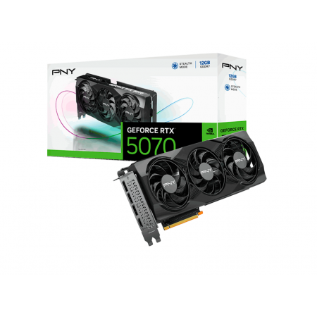 Видеокарта PNY GeForce RTX 5070 12GB ARGB Overclocked Triple Fan (VCG507012TFXXPB1-O) 12 ГБ черный