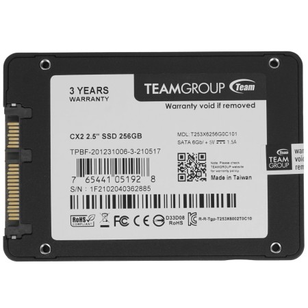 256 ГБ SSD диск Team Group CX2 (T253X6256G0C101) черный