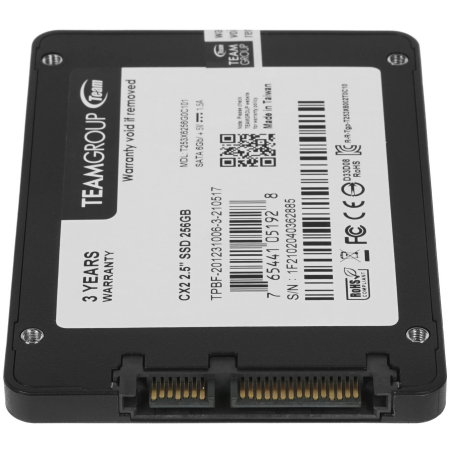256 ГБ SSD диск TEAMGROUP CX2 (T253X6256G0C101) черный