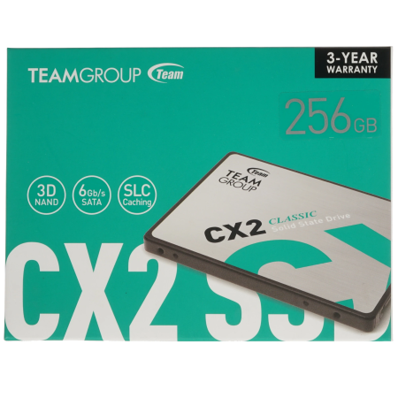 256 ГБ SSD диск TEAMGROUP CX2 (T253X6256G0C101) черный