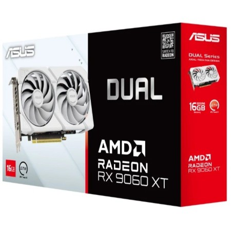 Видеокарта ASUS AMD Radeon RX 9060 XT DUAL White (DUAL-RX9060XT-16G-WHITE) 16 Гб белый