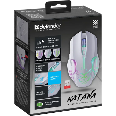 Мышь беспроводная Defender Katana GM-511 (52512) белый