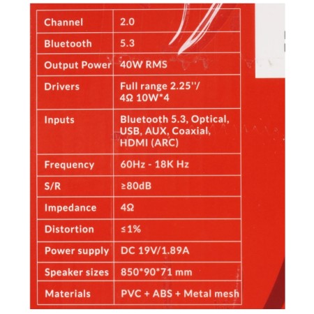 Саундбар Music Public Kingdom SB040 черный