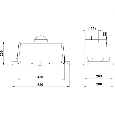 Вытяжка встраиваемая Dessus DH-522B черный