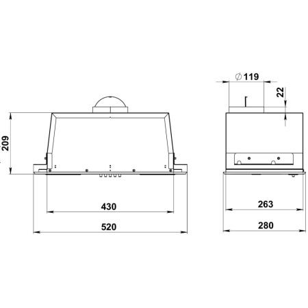 Вытяжка встраиваемая Dessus DH-522S серебристый