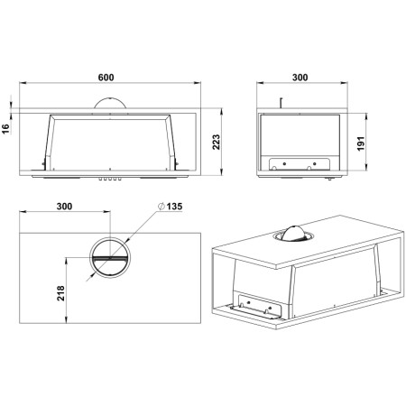 Вытяжка встраиваемая Dessus DH-522S серебристый