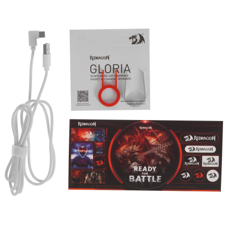 Клавиатура проводная Redragon Gloria (72216) белый