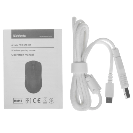 Мышь беспроводная + проводная Defender Arcade PRO GM-381 (52384) белый