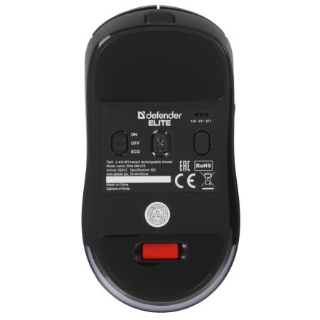 Мышь беспроводная + проводная Defender Elite GM-212 (52212) черный