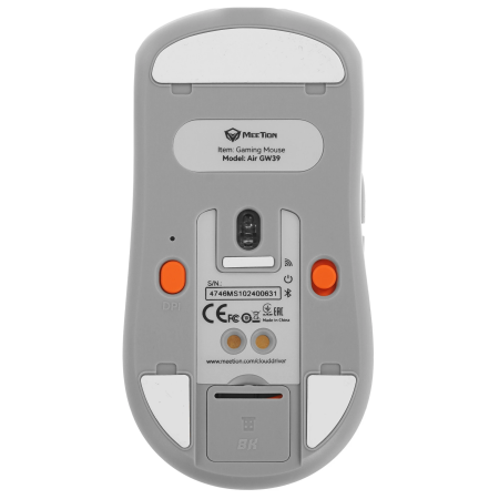 Мышь беспроводная + проводная Meetion GW39 (AIR GW39 WE+GREY) белый