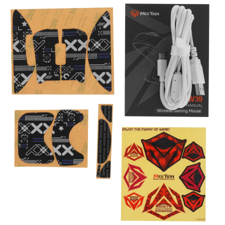 Мышь беспроводная + проводная Meetion GW39 (AIR GW39 WE+GREY) белый