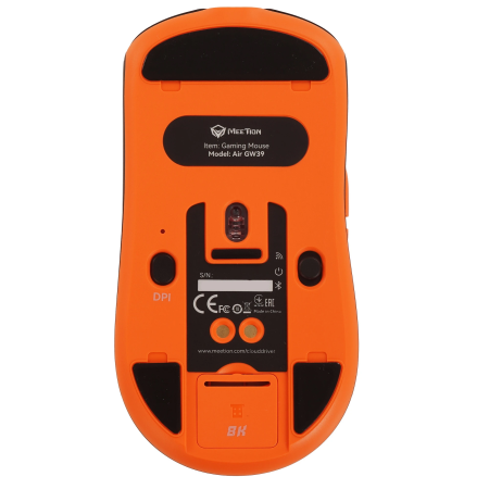 Мышь беспроводная + проводная Meetion GW39 (AIR GW39 BK+ORANGE) черный