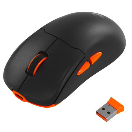Мышь беспроводная + проводная Meetion GW39 (AIR GW39 BK+ORANGE) черный