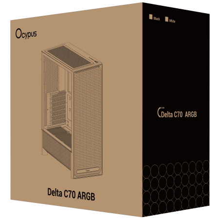 Корпус Ocypus Delta C70 ARGB (Delta-C70-BKG400XX-GL) черный