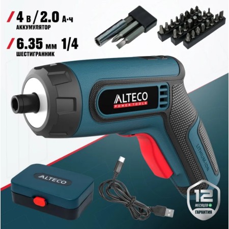 Аккумуляторная отвертка ALTECO CSD 4V синий