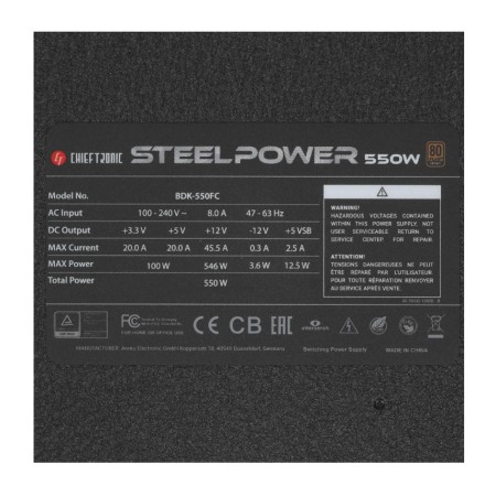 Блок питания Chieftec BDK-550FC черный