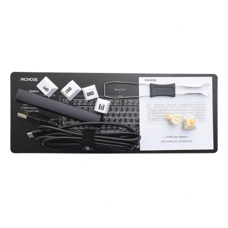 Клавиатура беспроводная + проводная MCHOSE UT98 (UT98-1) белый/черный