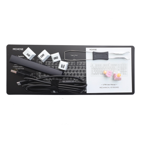 Клавиатура беспроводная + проводная MCHOSE UT98 (UT98-2) белый/черный
