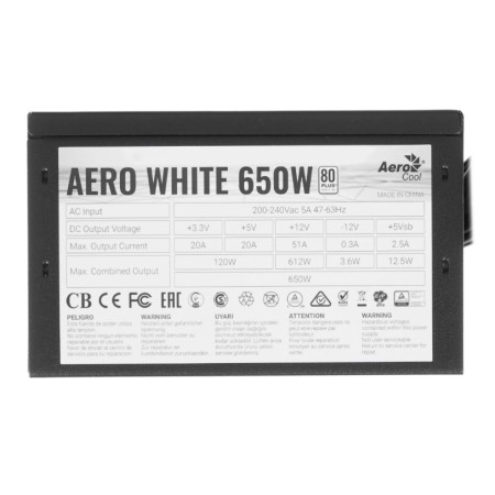 Блок питания AeroCool Aero White 650 черный