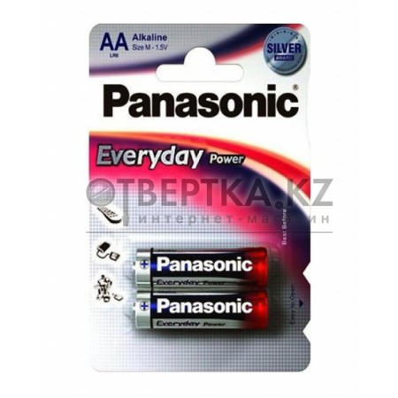 Батарейка PANASONIC Alkaline Power АА/2B 2шт черный
