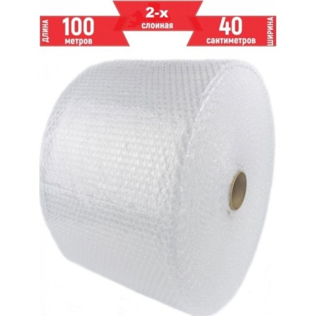 Воздушно-пузырьковая плёнка 40 см x 100 м прозрачный