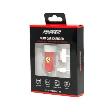 Автомобильное зарядное устройство CG Mobile Scuderia Ferrari (FERUCC2UAPRE) красный