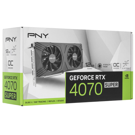 Видеокарта PNY GeForce RTX 4070 SUPER Verto OC (VCG4070S12DFXPB1-O) 12 Гб черный