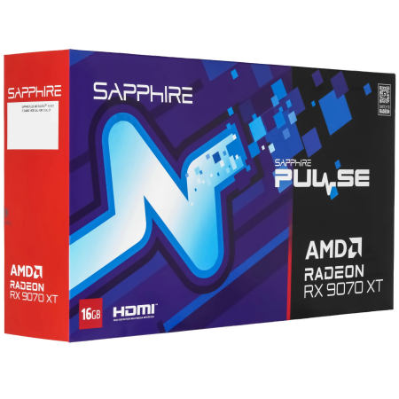 Видеокарта Sapphire AMD Radeon RX 9070 XT PULSE GAMING (11348-03-20G) 16 Гб черный