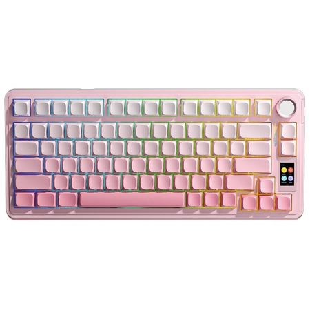 Клавиатура беспроводная + проводная AULA S75 PRO розовый